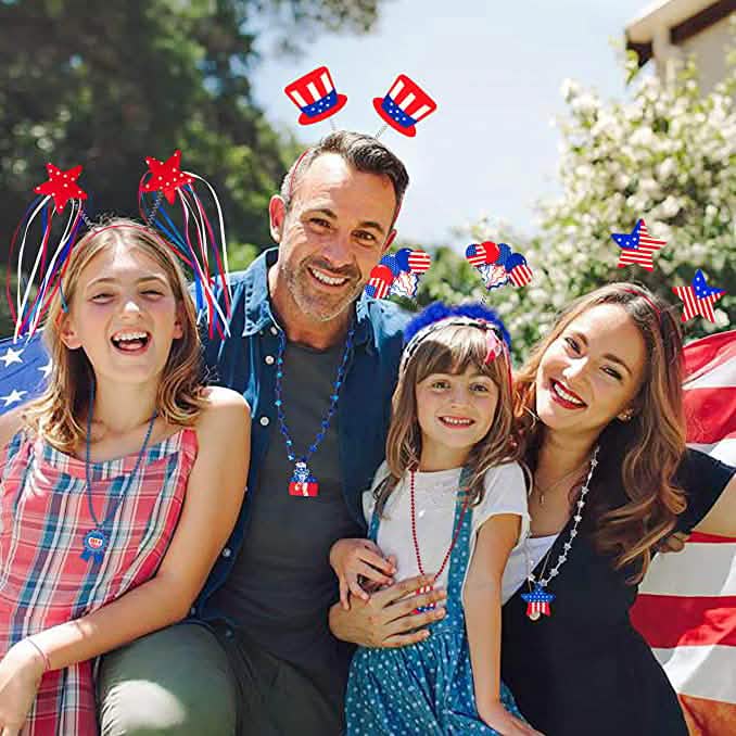 10-Piece: Patriotic Head Boppers Headband