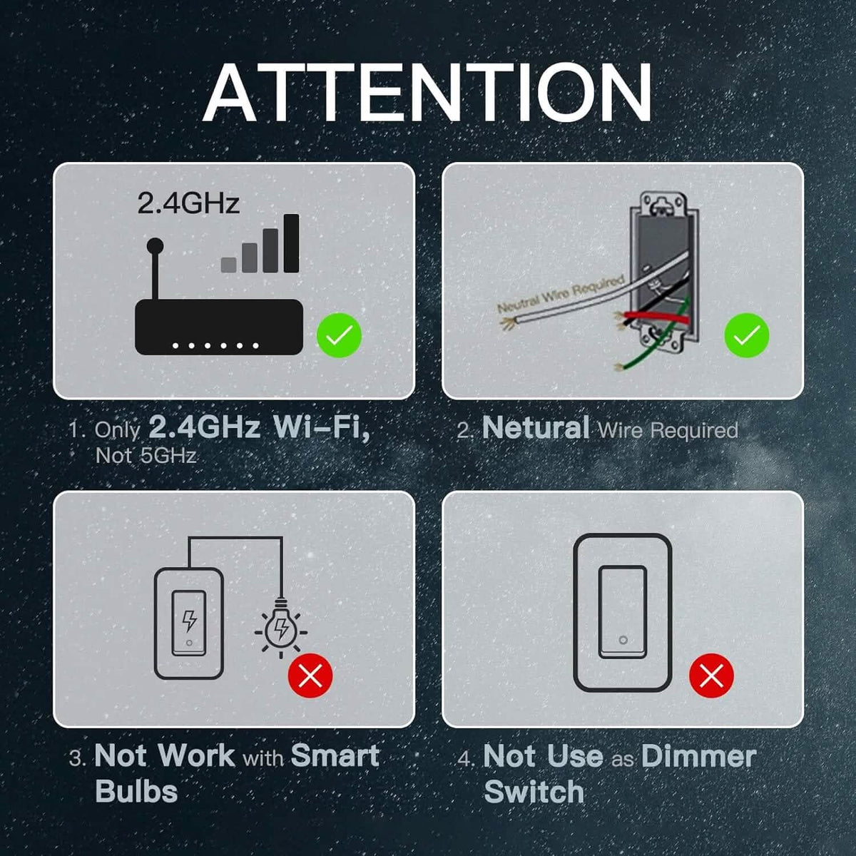 2-Pack: MOES 3 Way Smart Light Switch 2nd Generation (Refurbished)