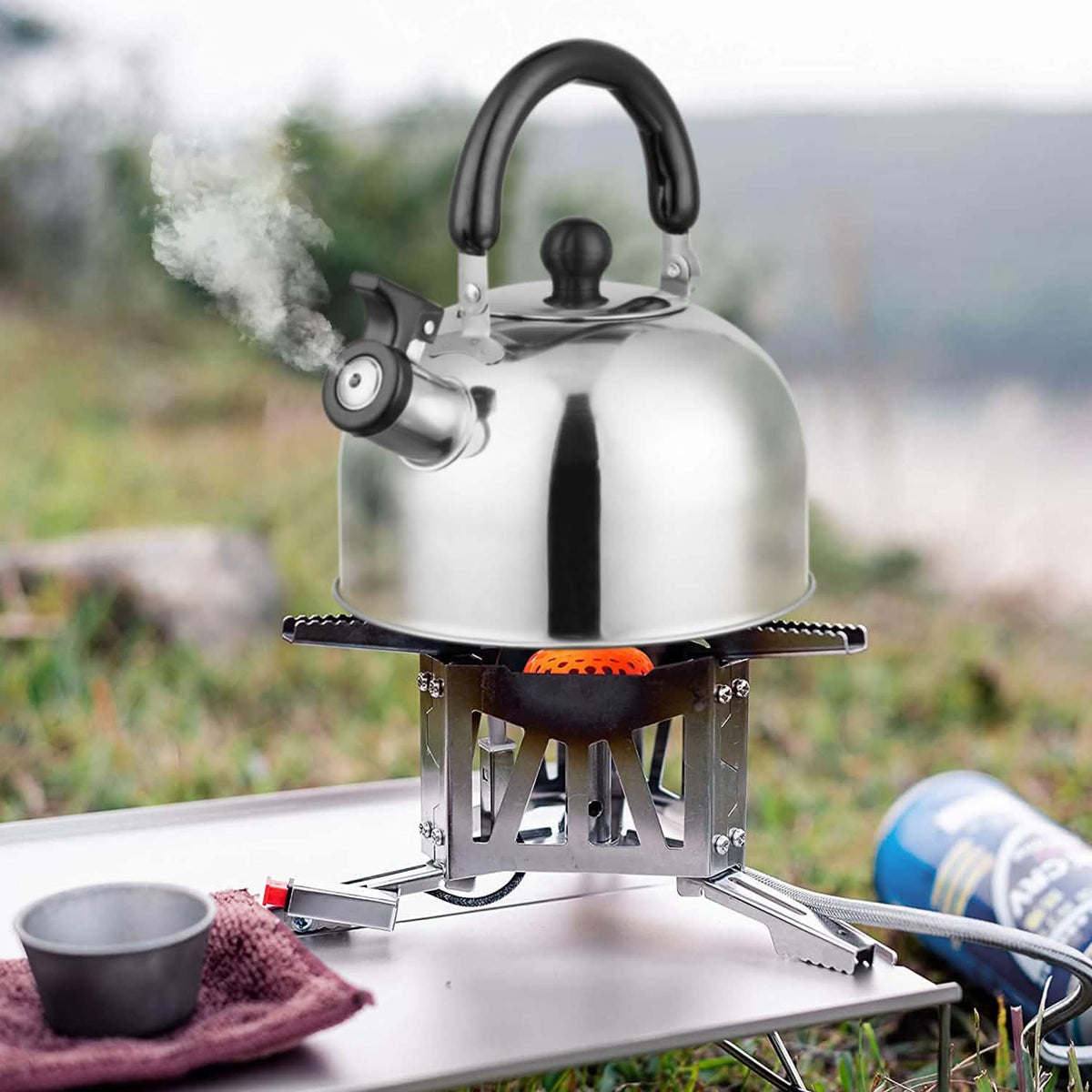 2.1 Quarts Stainless Steel Whistling Tea Kettle Stovetop Induction Gas Teapot