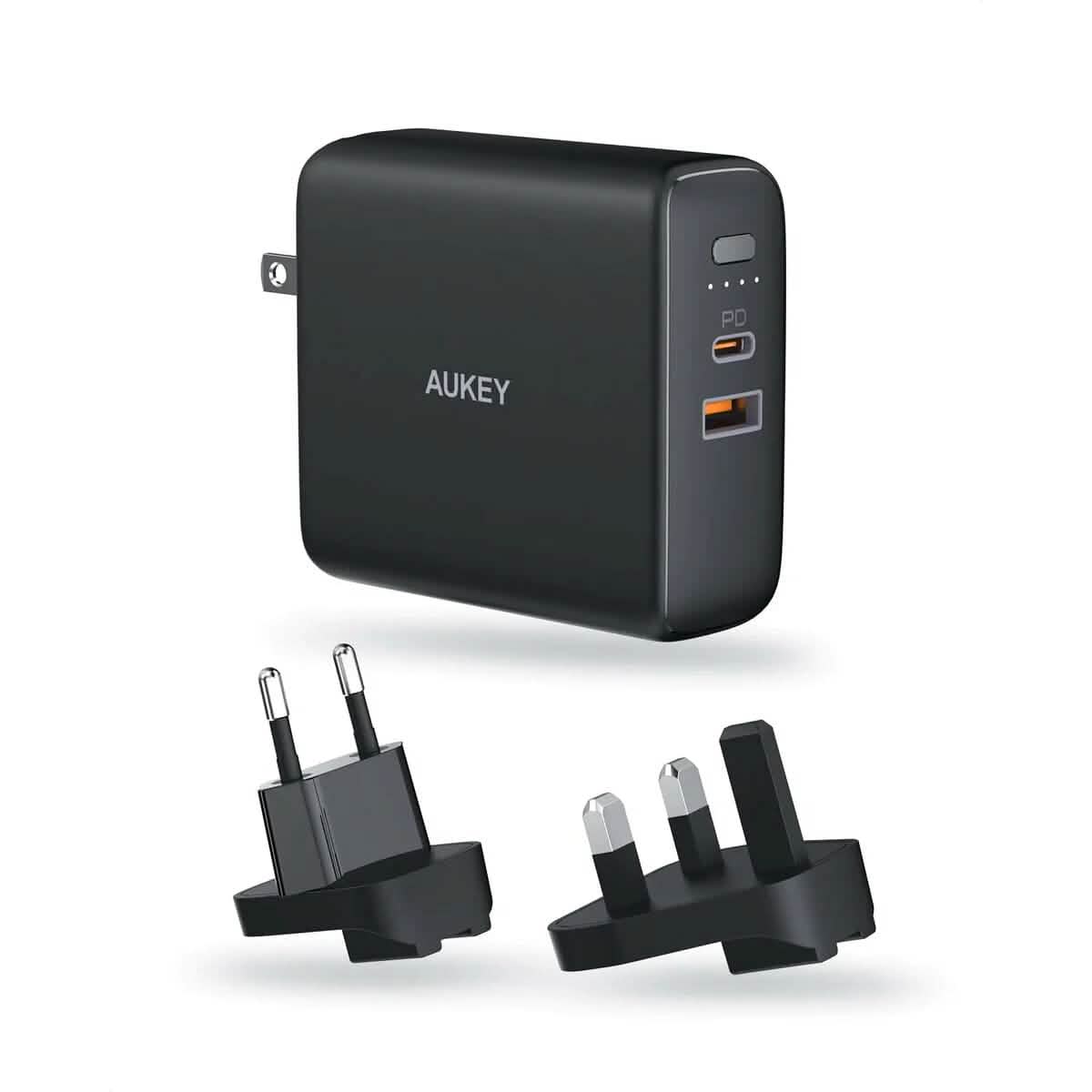 3-in-1 AUKEY Combo 5000mAh Portable Charger Travel Plugs US EU UK