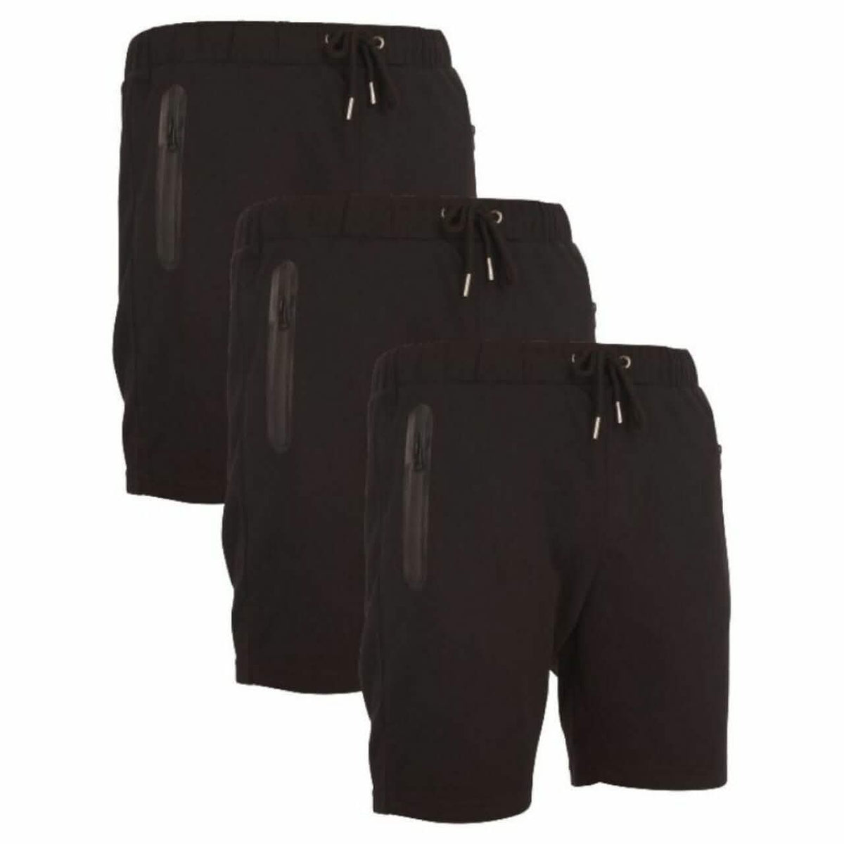3-Pack: Men's French Terry Shorts with Zippered Pockets
