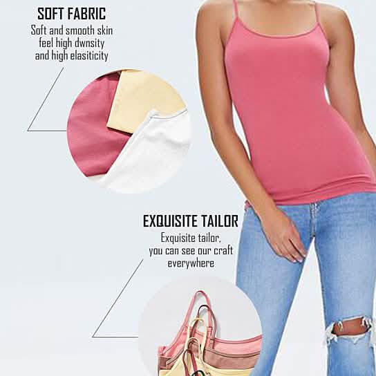 3-Pack: Mystery Deal: Women's Stretchy Camisole Spaghetti Strap Tank Top