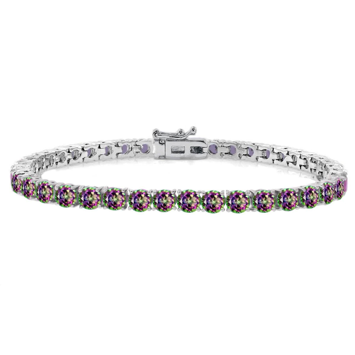 4mm Round Mystic Topaz Tennis Bracelet