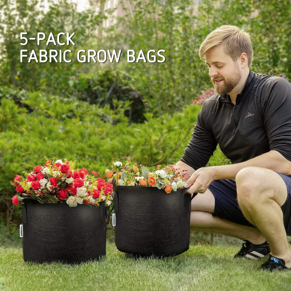 5-Pack: Plant Grow Bags