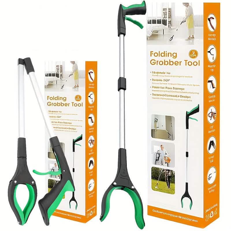 Heavy-Duty Steel Folding Trash Picker – 32" with Magnet & Anti-Slip Handle