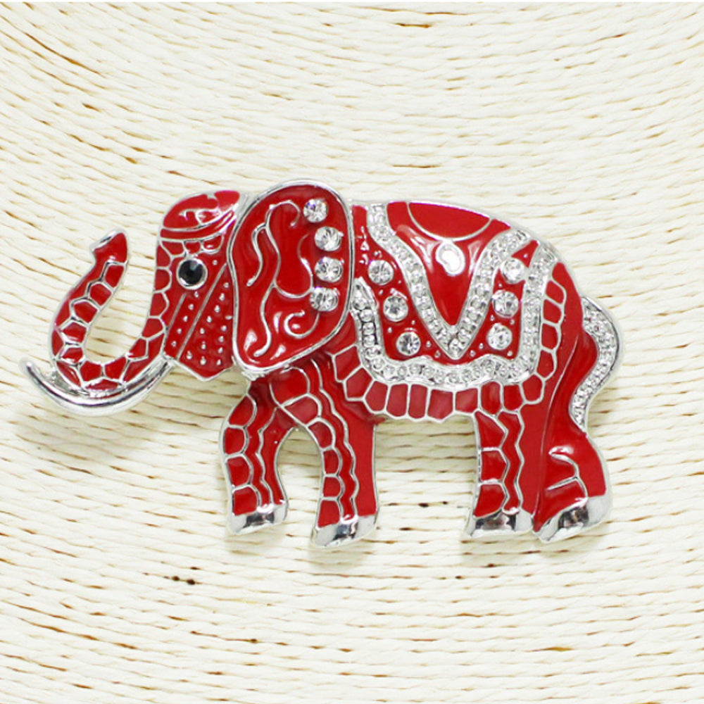 Elephant epoxy with rhinestone brooch Magnet