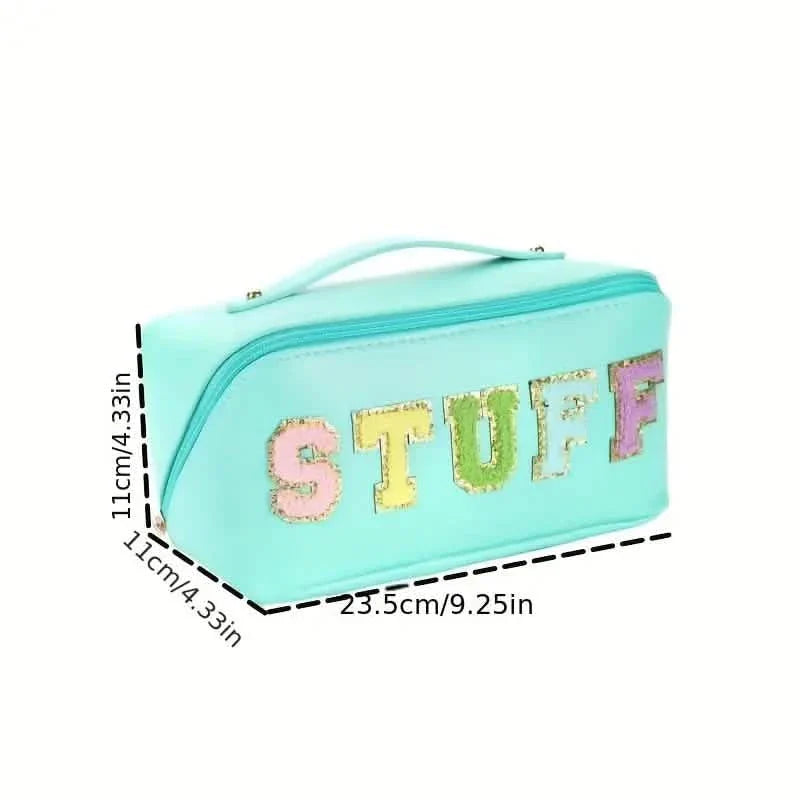 Chenille Letter Patches Cosmetic Bag