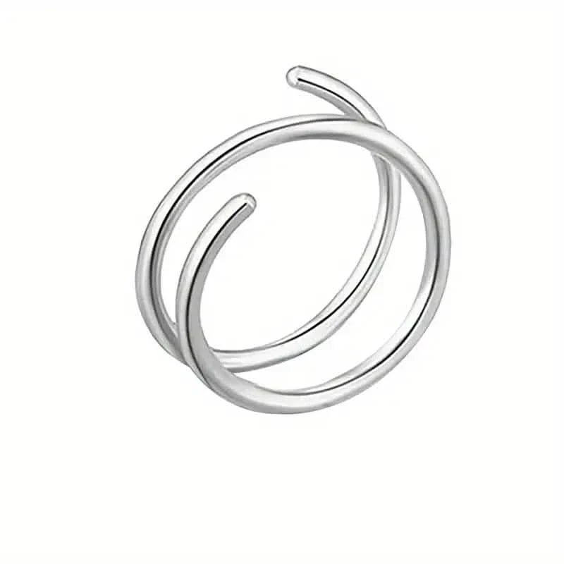 Stainless Steel Double Helix Nose Ring – 14K Gold Plated Hot Style Piercing Jewelry for Women