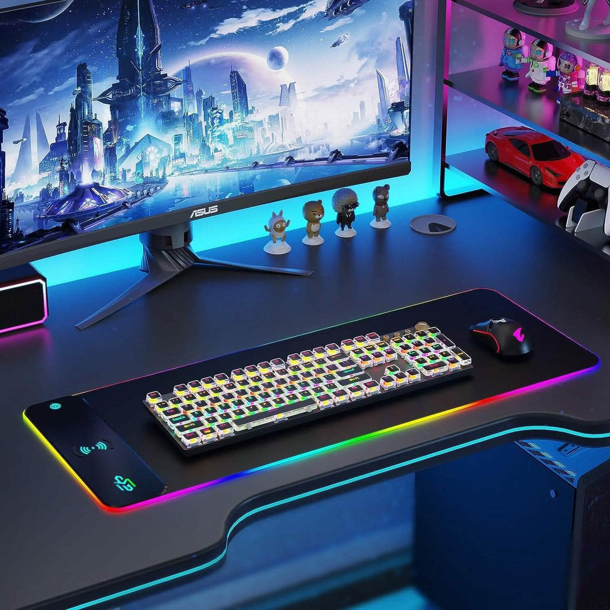 GIM Wireless Charging RGB Gaming Mouse Pad 10W (Refurbished)