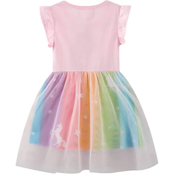 Girl's Cotton Casual Unicorn Dress