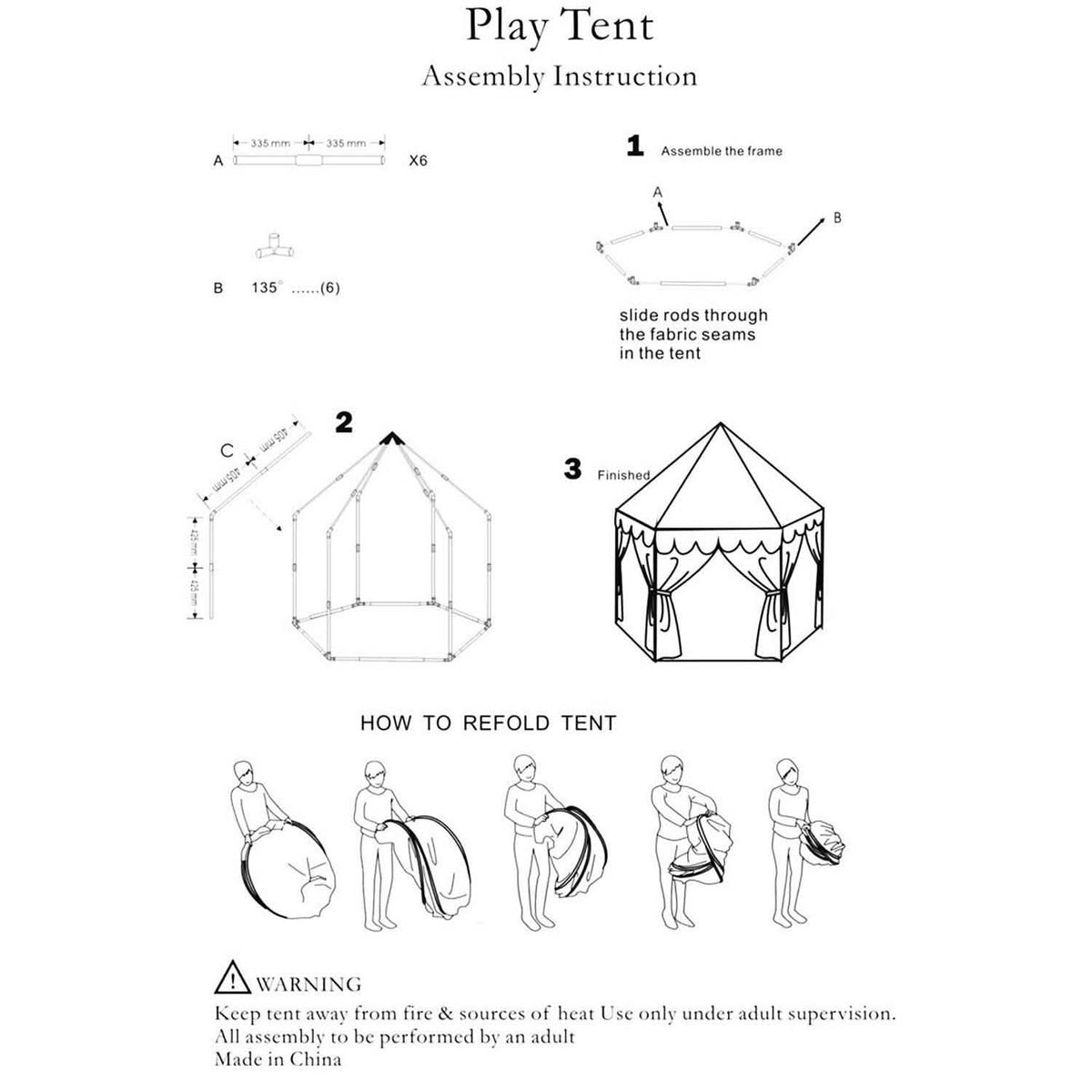 Kids Play Tent Princess for Girls