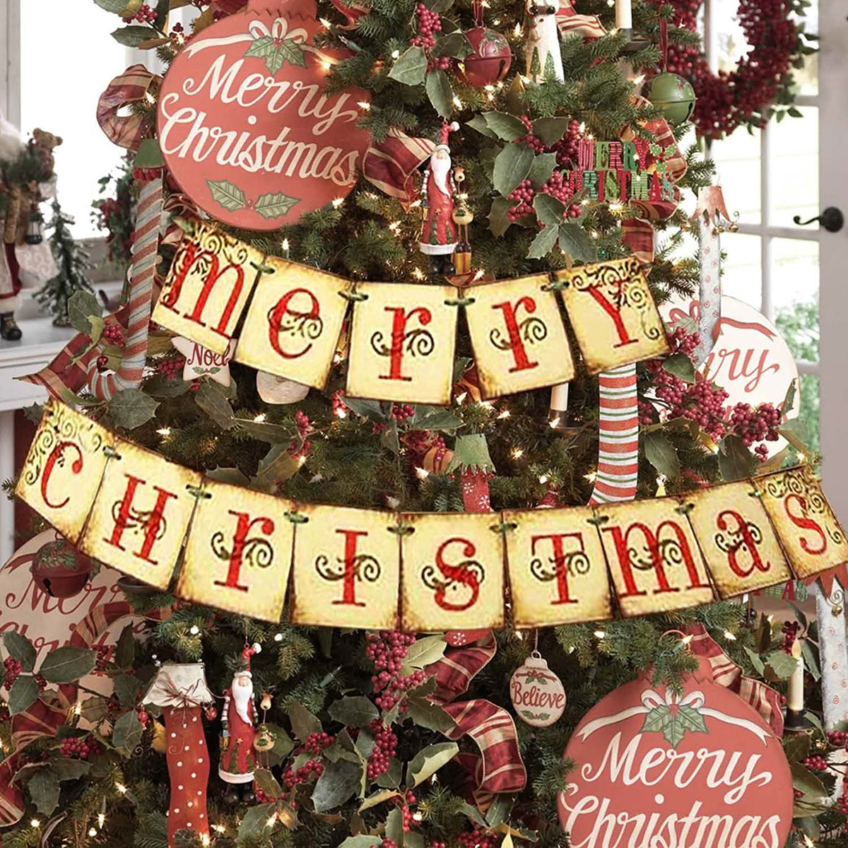 Merry Christmas Banner Home Decor