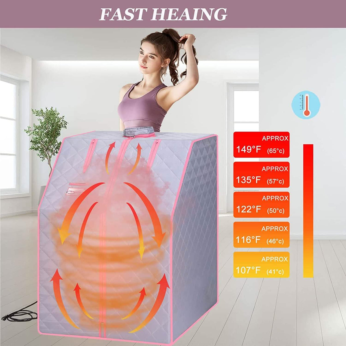 One Person Portable Full Body Sauna Tent SPA Set for Home
