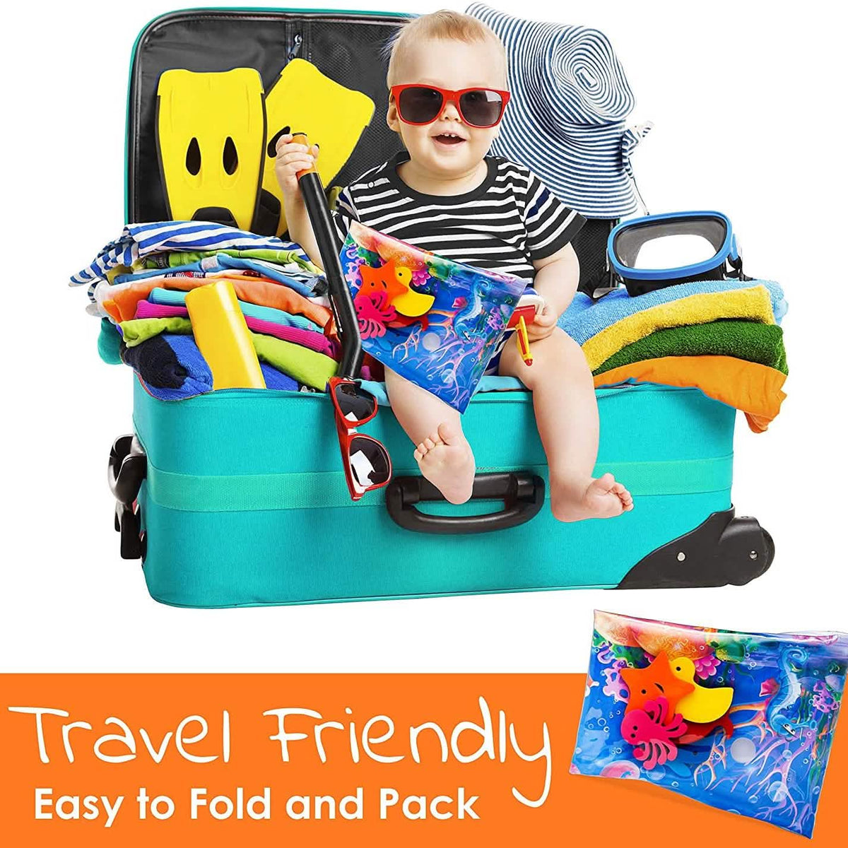 Splashin' Kids Inflatable Tummy Time Premium Water Mat Infants and Toddlers