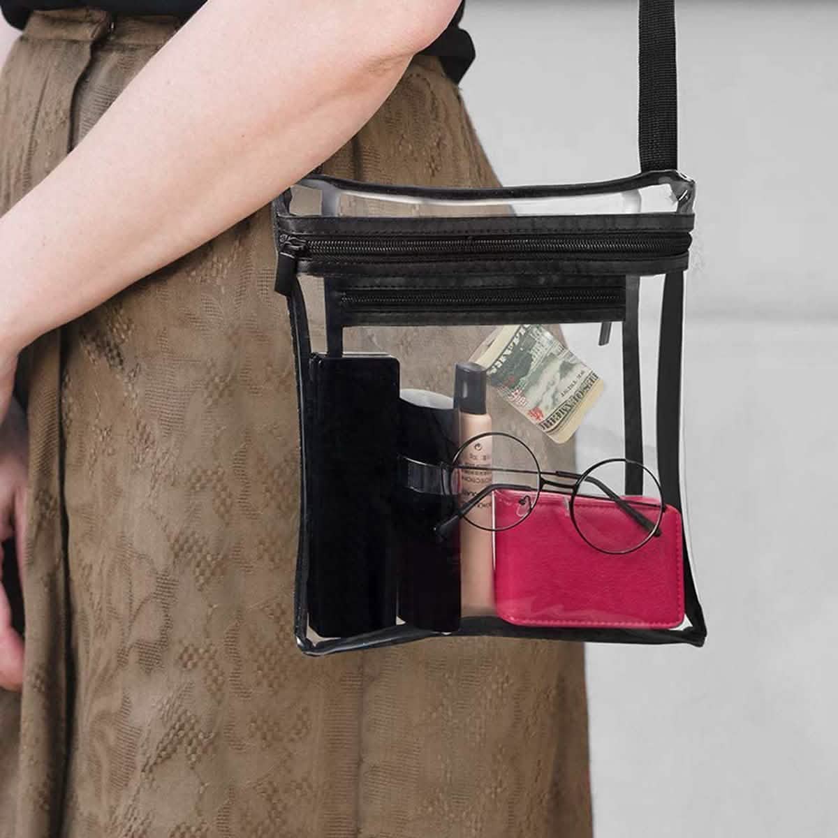 Stadium Approved Clear Crossbody Bag Purse with Adjustable Strap