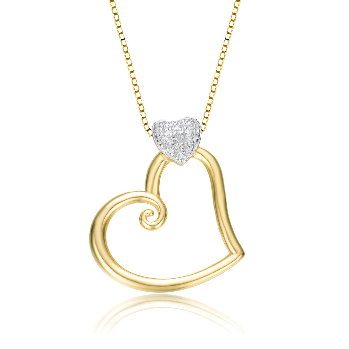 Sterling Silver Gold Heart Pendant