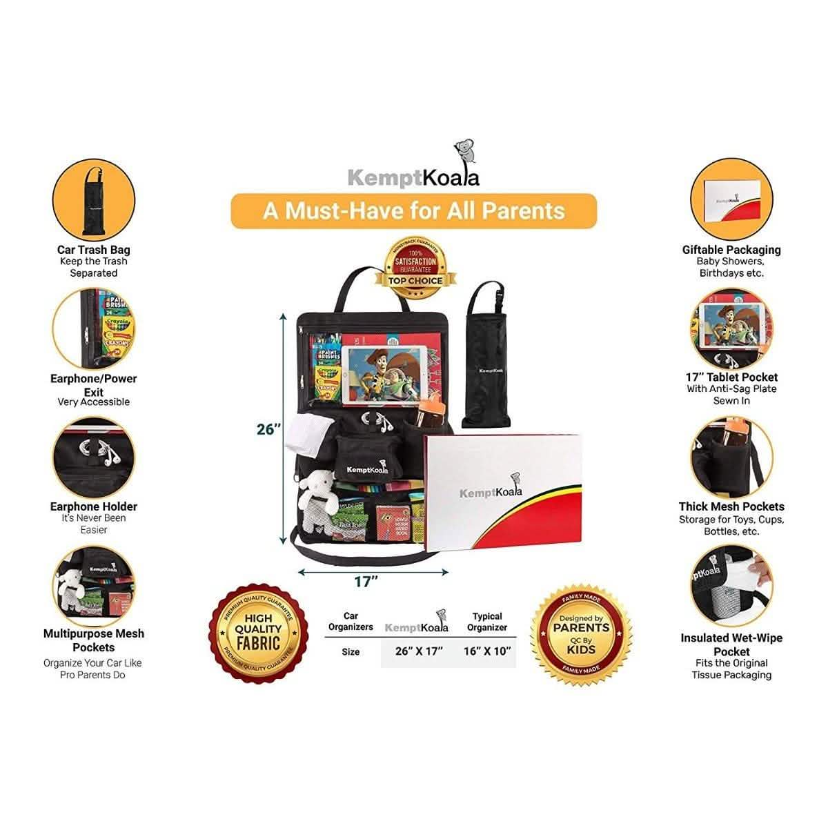 Ultimate Car Backseat Organizer with Tablet Pocket and Cup Holder