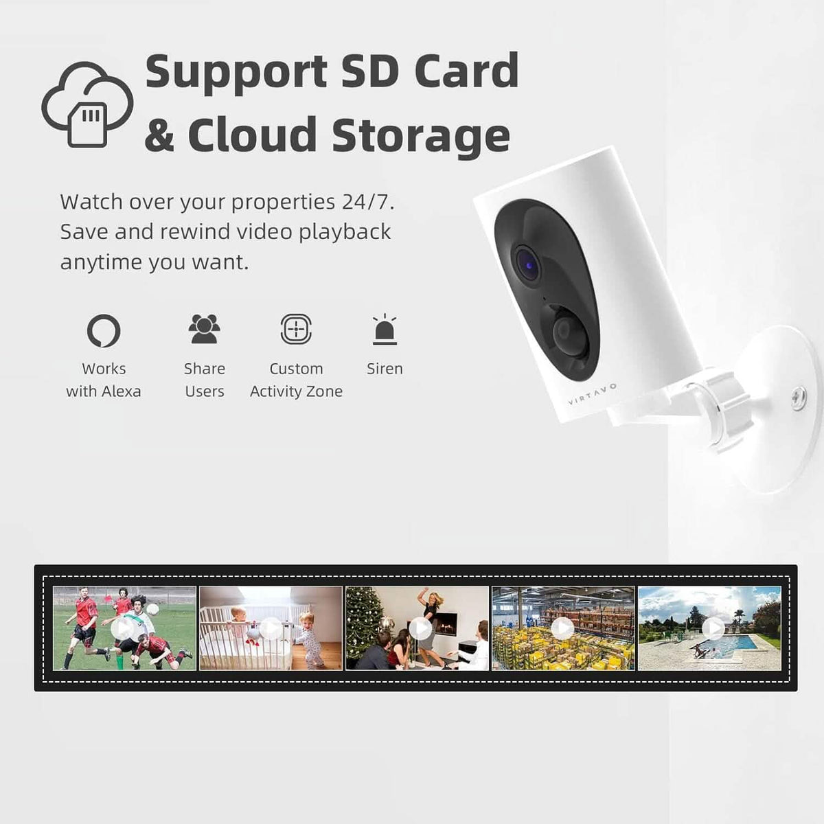 VIRTAVO Security Cameras Wireless (Refurbished)