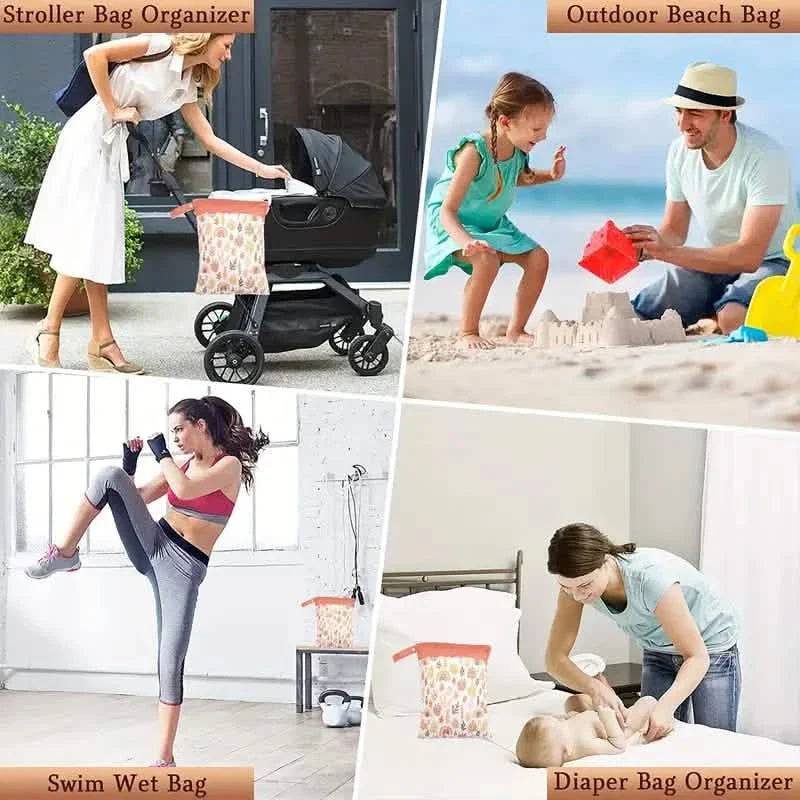 Waterproof Reusable Wet Bag Wet Dry Bags For Cloth Diapers & Breast Pump Parts
