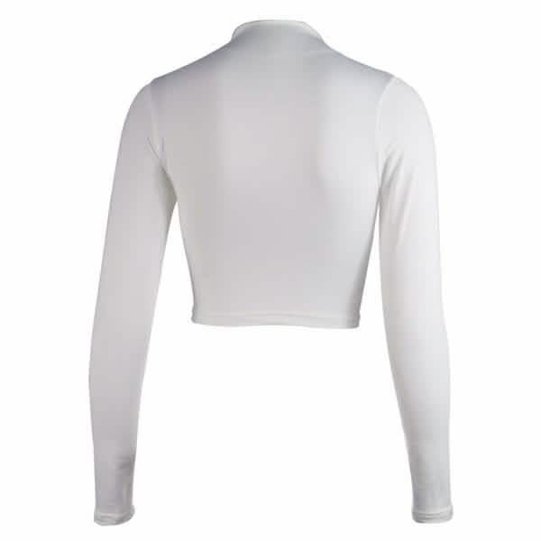 Women's Casual Round Neck Bottoming Long Sleeve Crop Top