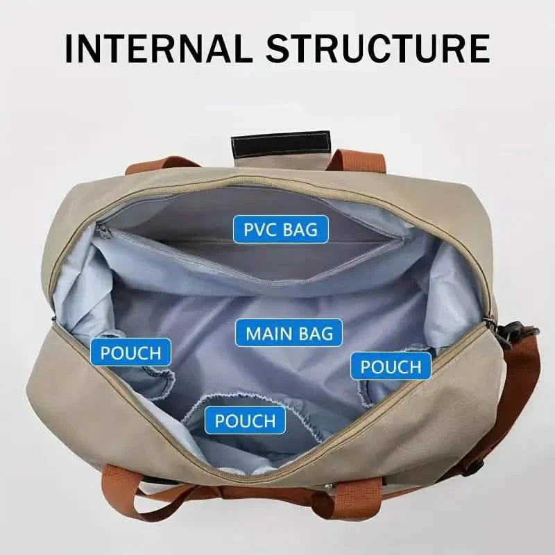Nylon Duffel Bag for Travel – Large Capacity, Foldable, Shoe Compartment – Men & Women