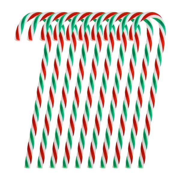 10-Piece: Plastic Candy Cane Ornaments