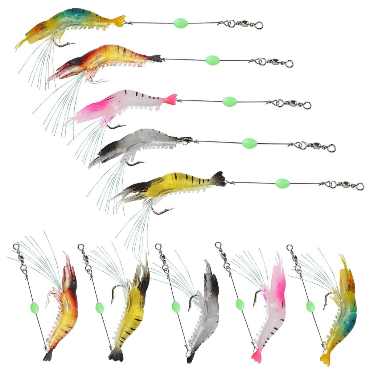 10-Piece: Silicon Shrimp Bait Set