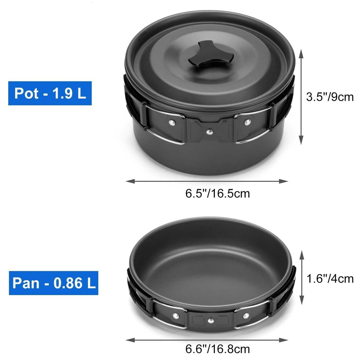 10-Pieces: ODOLAND Camping Cookware Mess Kit