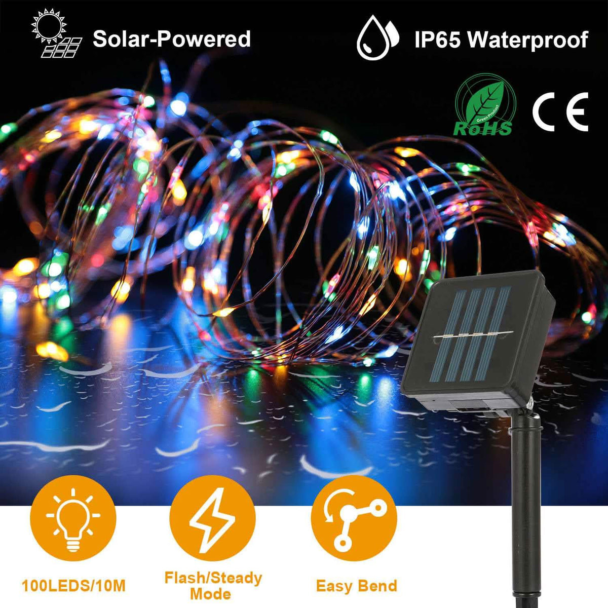 100 LEDs Solar String Lights