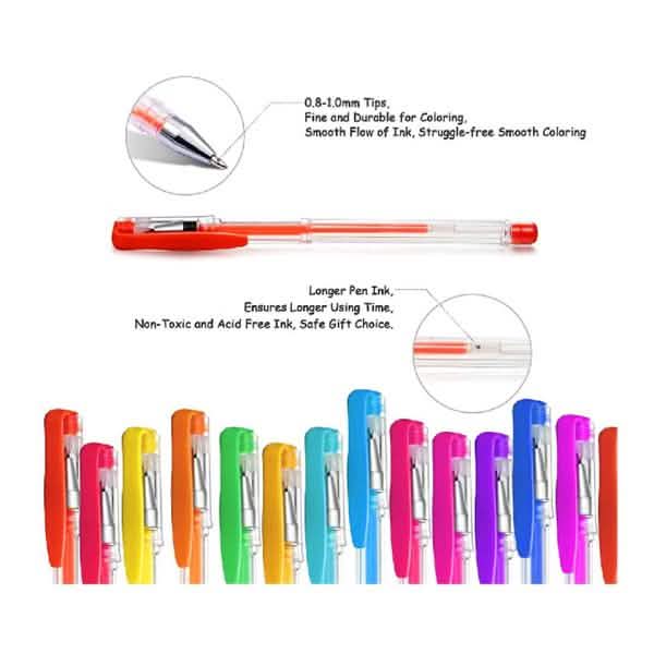 100-Pack: Colored Gel Pens Set
