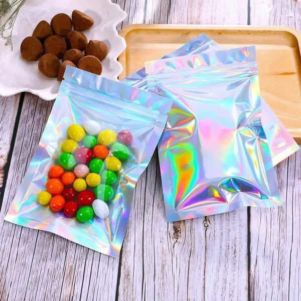 100-Pack: Resealable Holographic Foil Bags