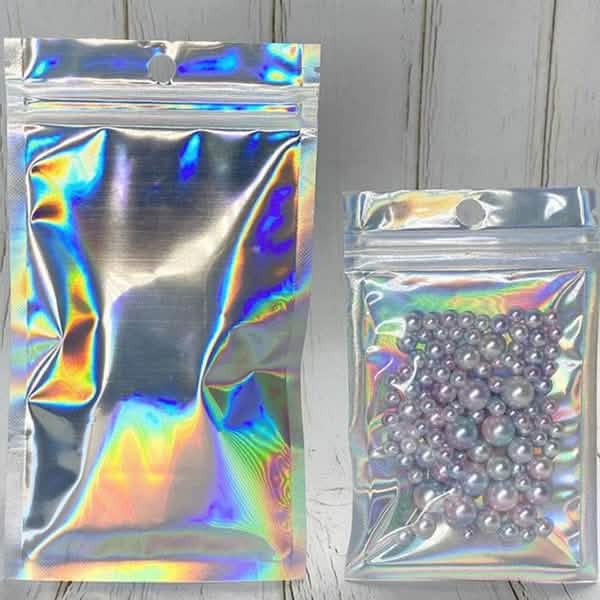100-Pack: Resealable Holographic Foil Bags