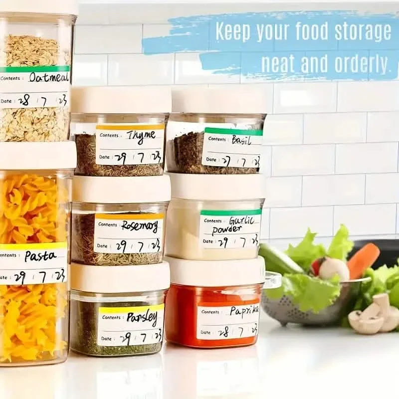 100-Pieces: Colored Freezer Labels Food Storage Labels Stickers