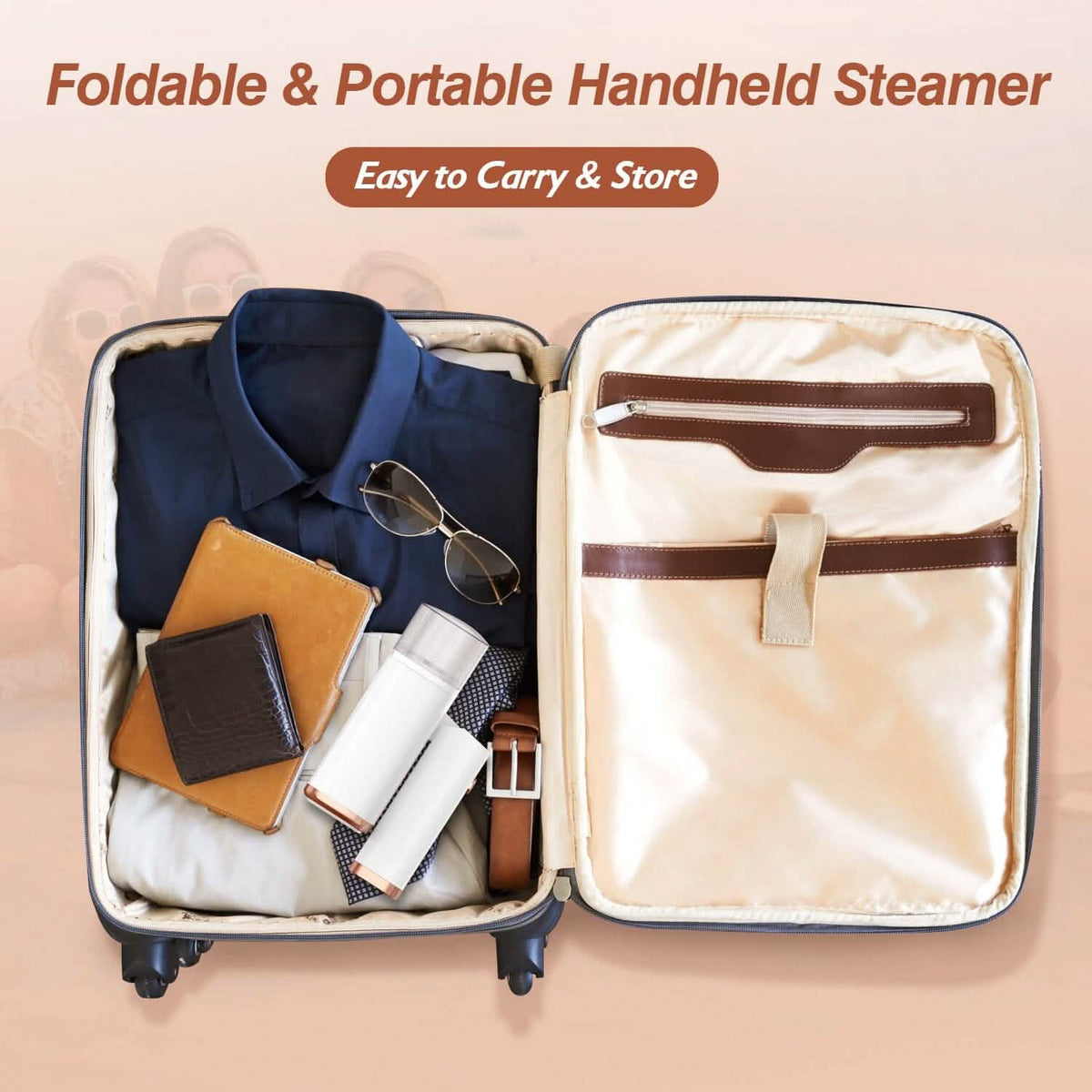 1000W Portable Handheld Clothes Steamer with Brush Foldable