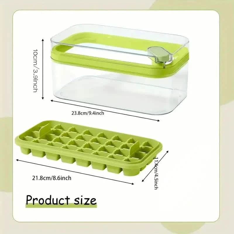 101oz. Ice Cube Tray Set - 64 Pcs Silicone Ice Cube Tray With Lid & Bin