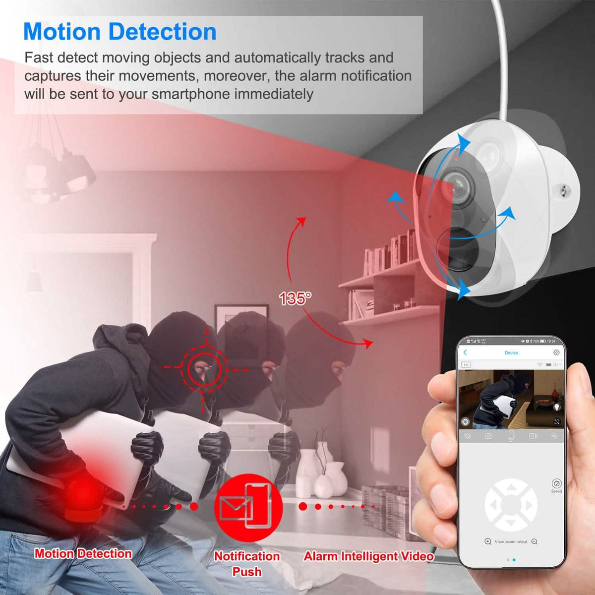 1080P WiFi IP Camera PIR Motion Detection Camcorder