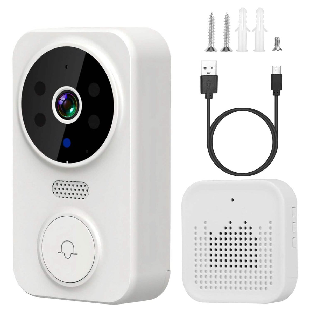 1080P WiFi Security Doorbell Camera 2-Way Audio Free Cloud Storage