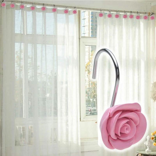 12-Piece: AGPtek Fashion Decorative Home Rose Curtain Hooks