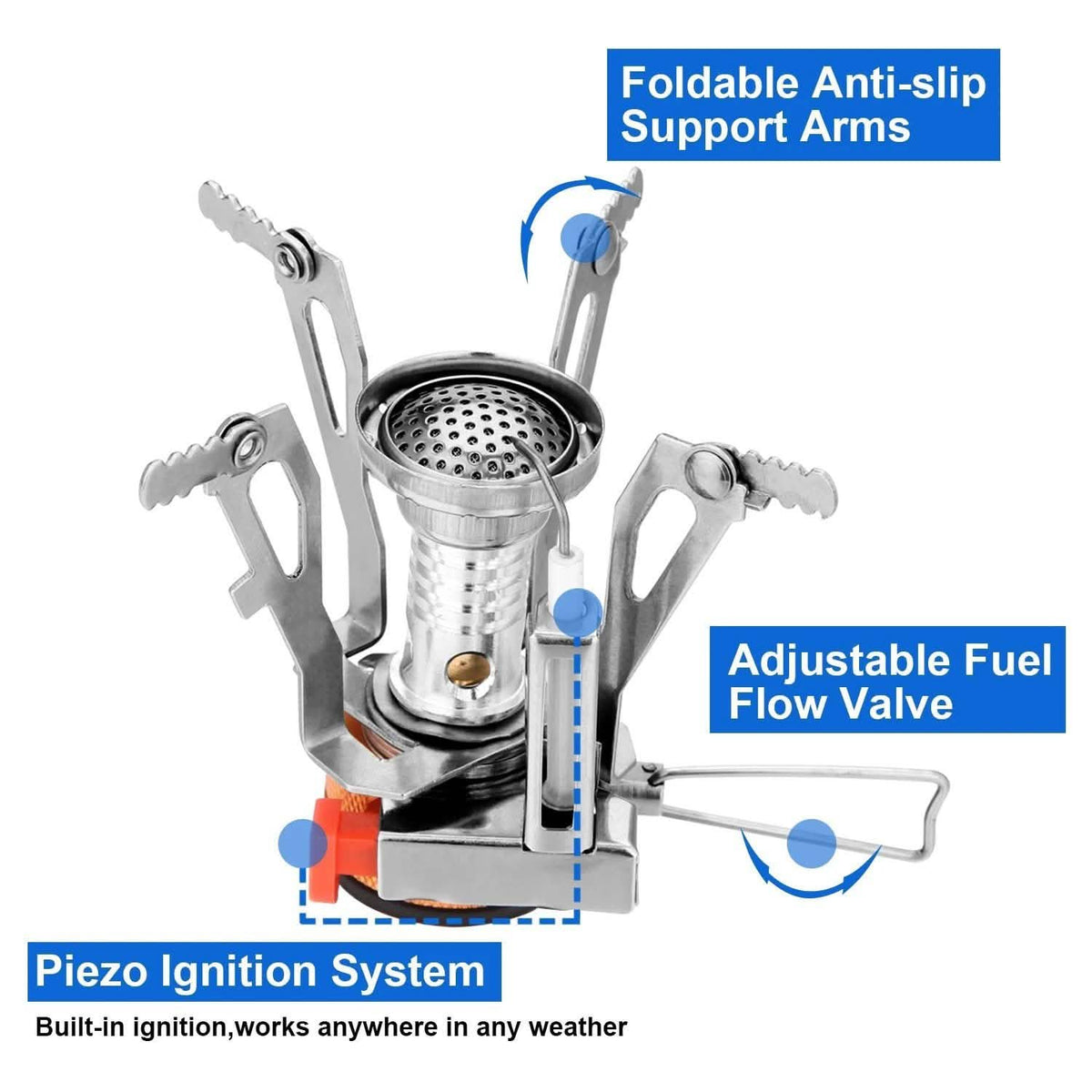 12-Piece: ODOLAND Camping Cookware Mess Kit with Mini Stove