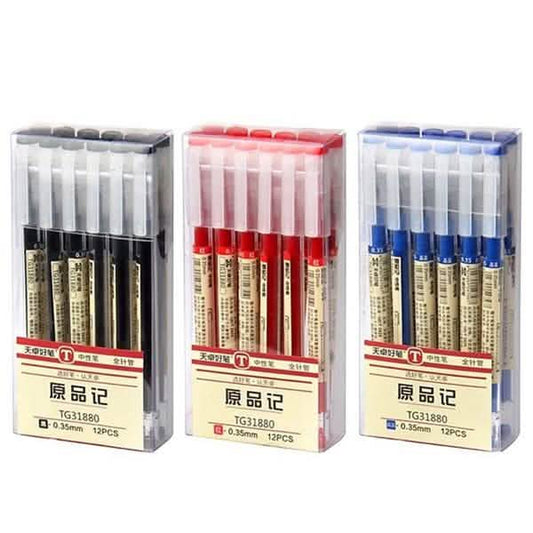 12-Piece Set: 0.35mm Water-based Pen Gel Pen