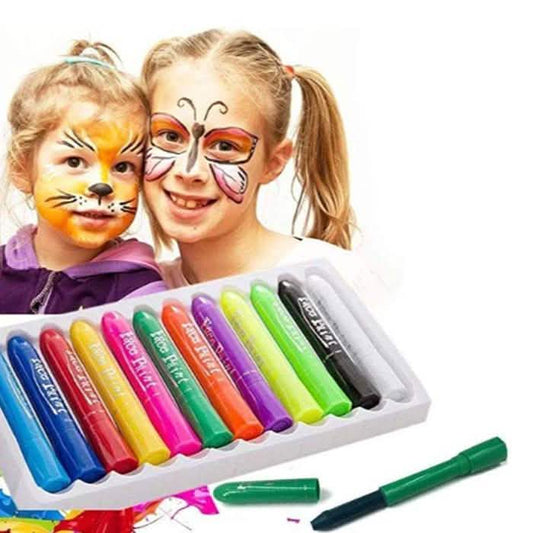 12-Piece: Washable Face Paint Crayons