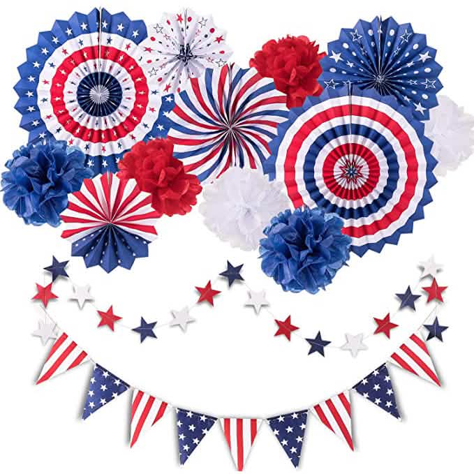 14-Piece: Patriotic Party Decorations Set