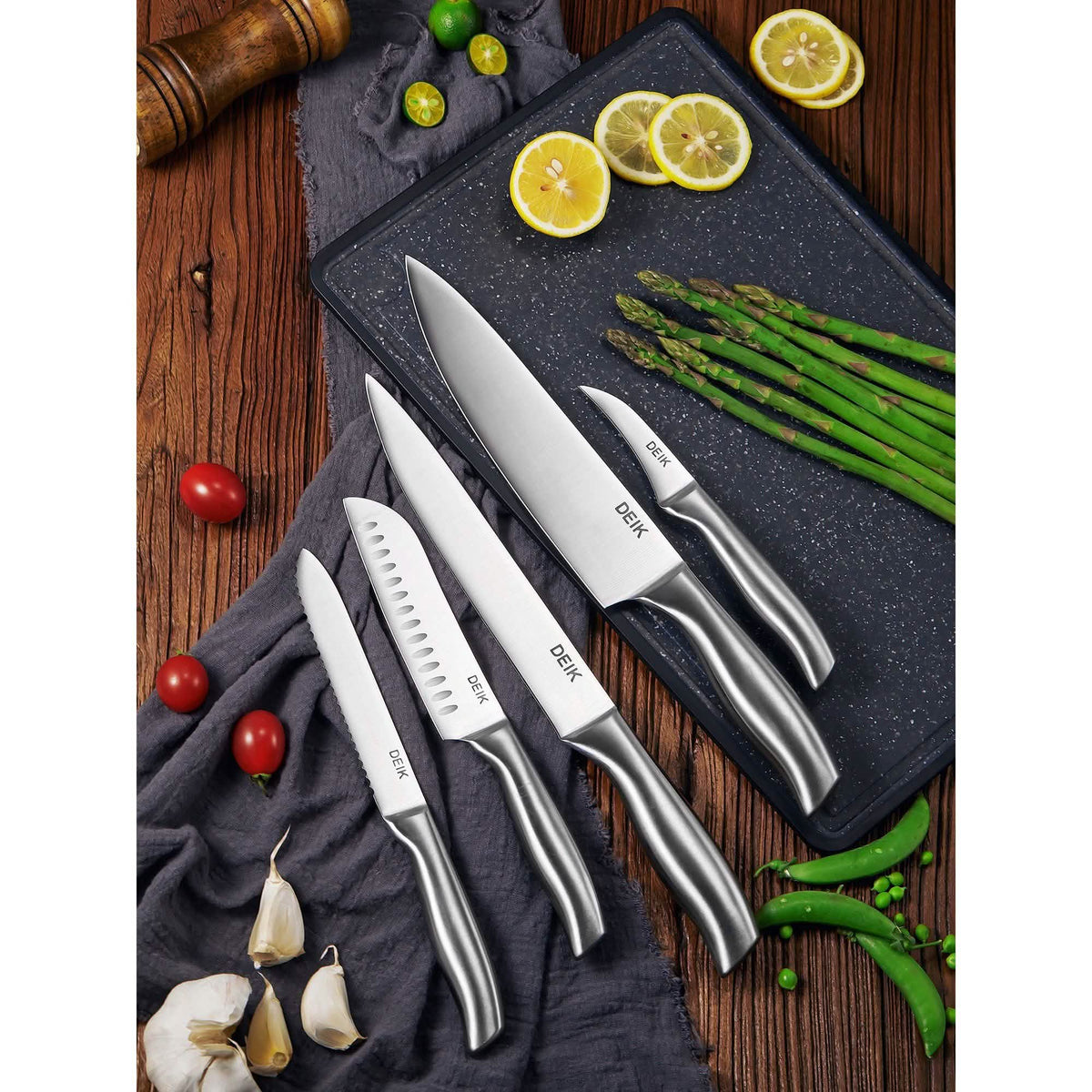 16-Piece Set: Deik Kitchen Knife Set with Wood Block