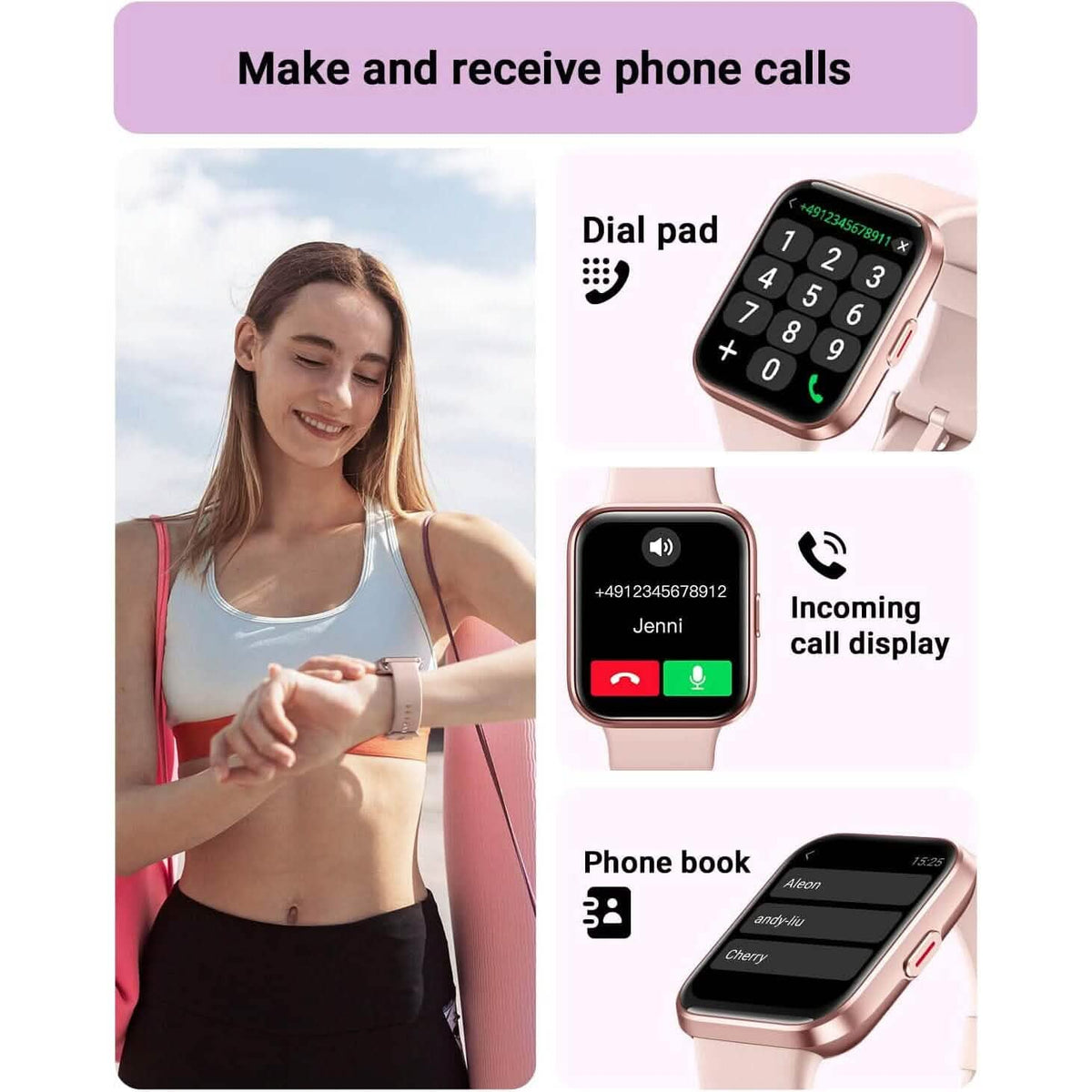 1.8" HD Full Color Touch Screen Bluetooth Call Smart Watch (Refurbished)