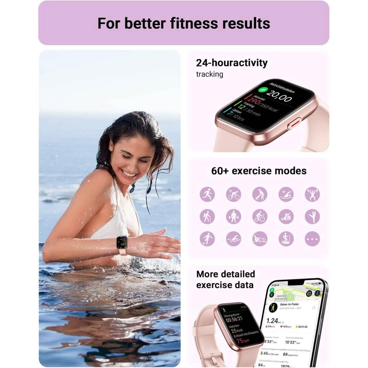 1.8" HD Full Color Touch Screen Bluetooth Call Smart Watch (Refurbished)