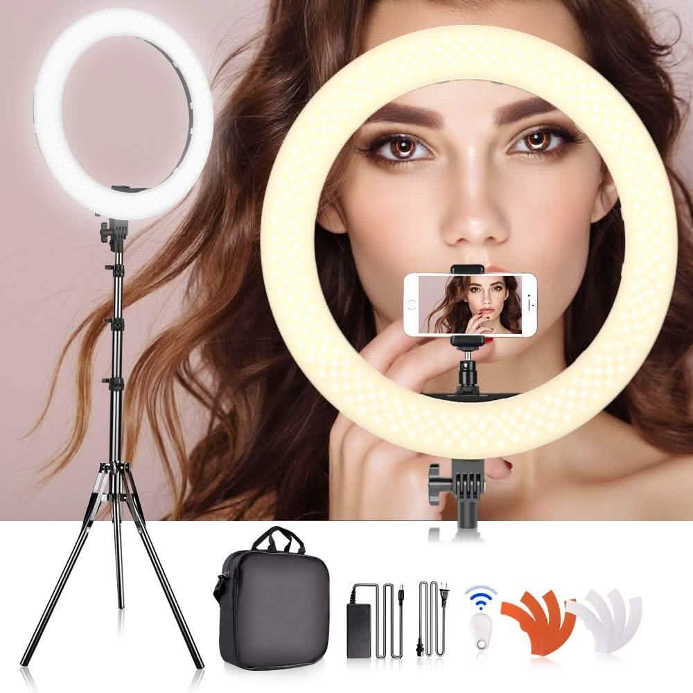 18" LED Ring Light 55W 3200K-5 600K Dimmable Selfie Ring Light