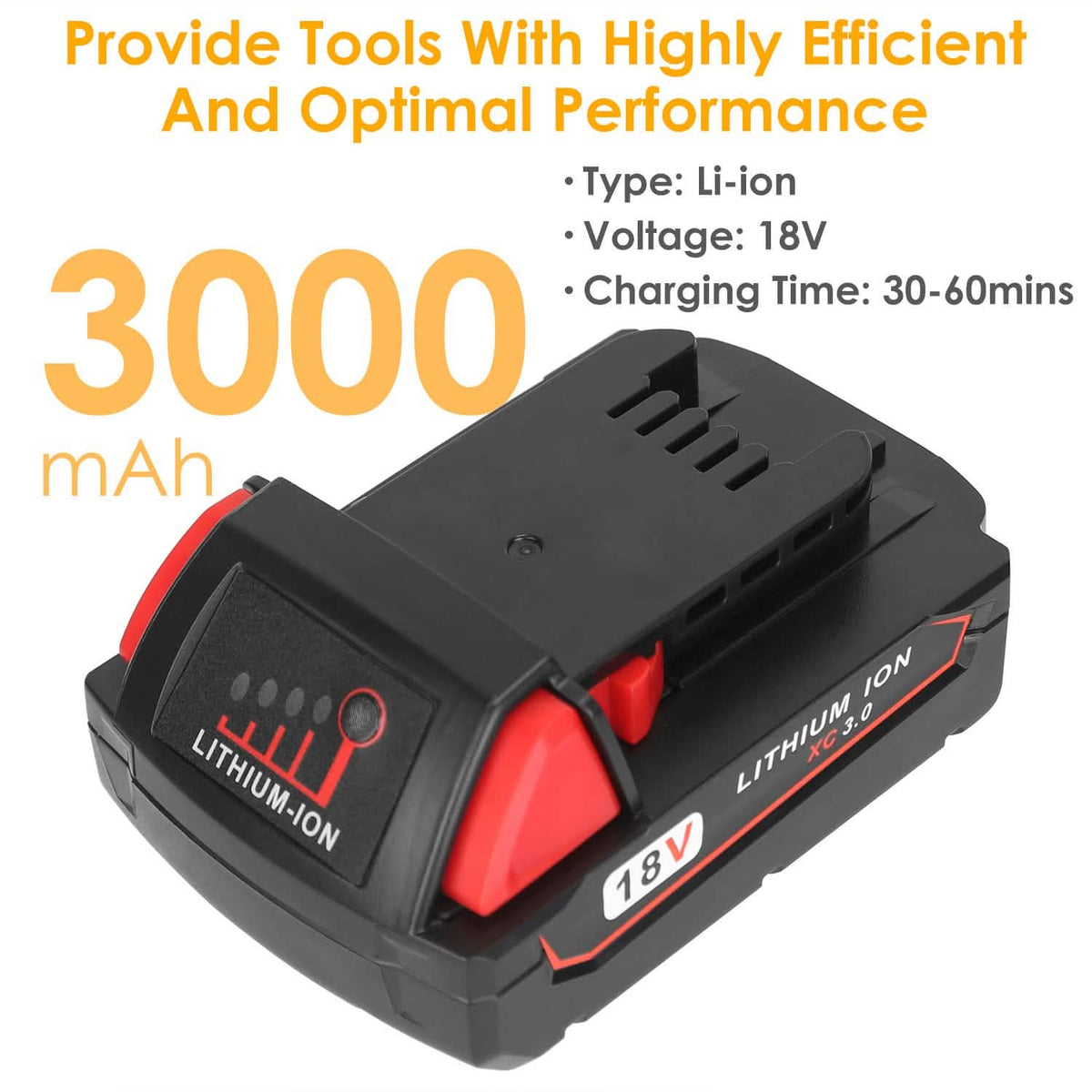 18V Battery Replacement Compatible with Milwaukee M18 Cordless Power Tool