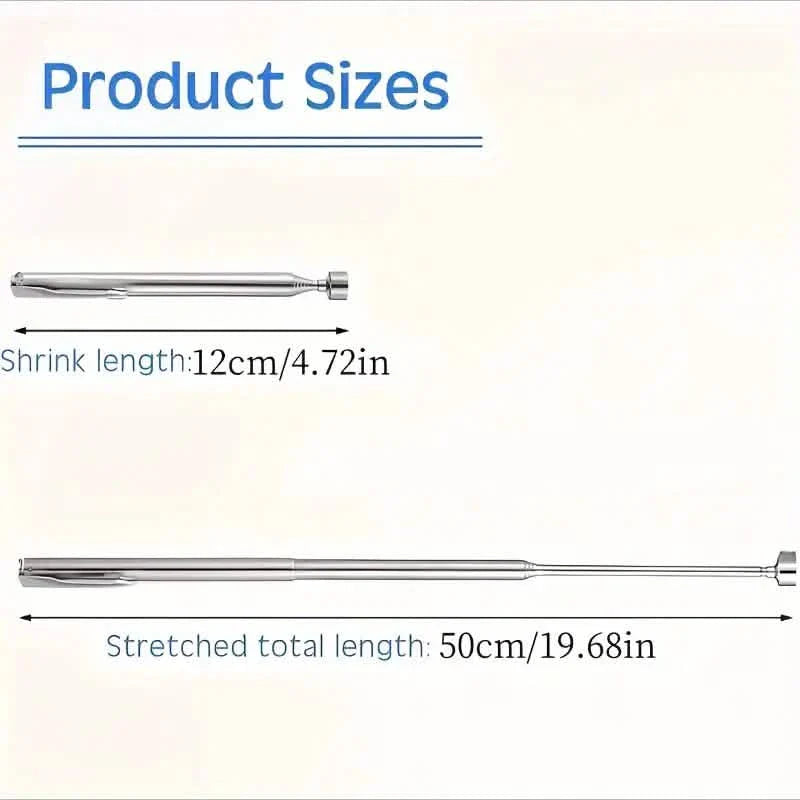 3-in-1 Telescopic Magnetic Grabber Tool – Stainless Steel, Non-Electric