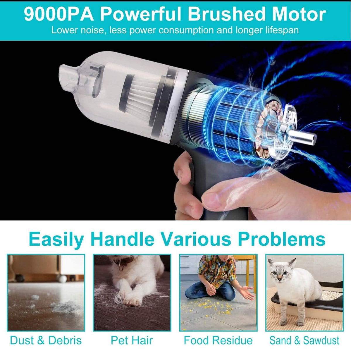2-in-1 Cordless Vacuum Cleaner Compressed Air Duster