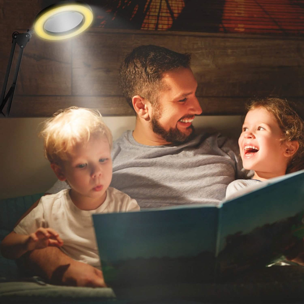2-in-1 LED Magnifier Desk Lamp with 8x Magnifying Glass